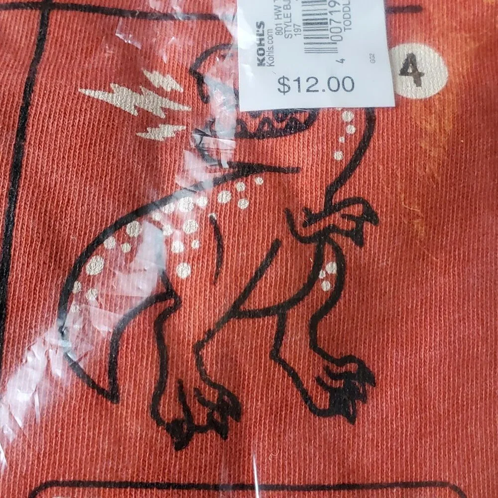 Toddler Boy Dinosaur Thermal Skater Tee by Jumping Beans Size 2T New with Tags